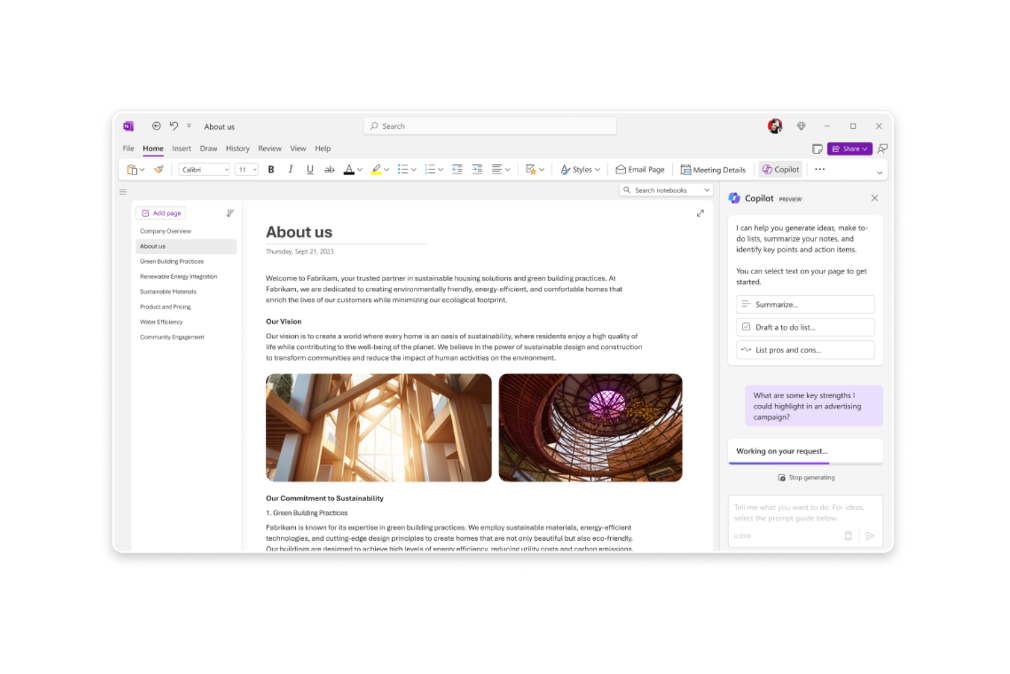 Microsoft OneNote screenshot - 10 beste apps voor AI-notities beoordeeld in 2026