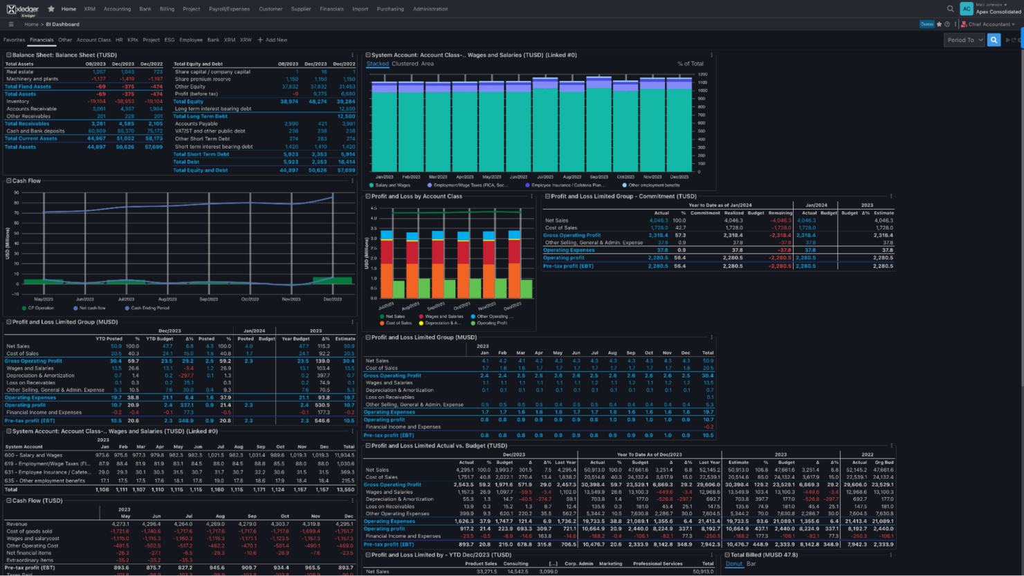 Xledger screenshot - 10 beste AI-software voor resourceplanning van ondernemingen beoordeeld in 2026