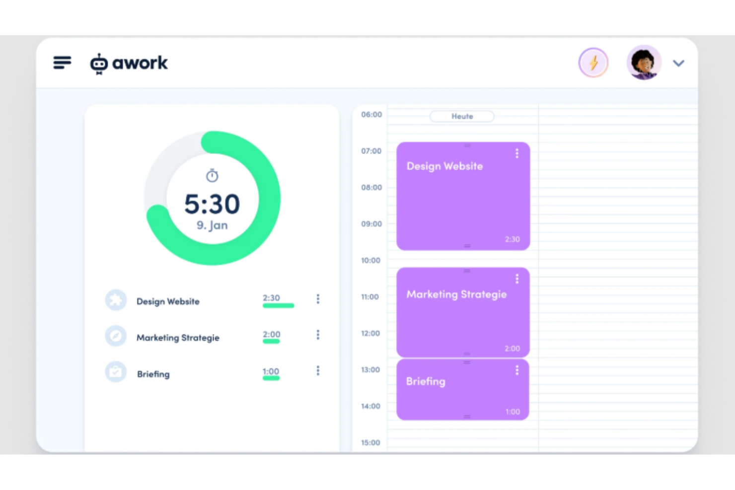 awork screenshot - 10 beste AI-software voor capaciteitsplanning beoordeeld in 2026