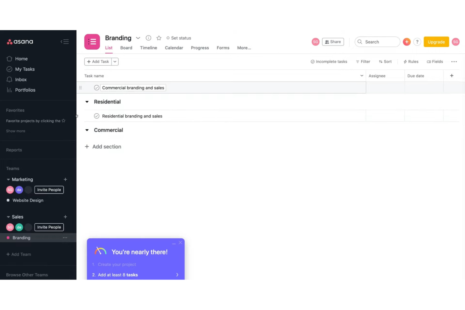 Asana screenshot - 10 eenvoudigste AI-projectmanagementsoftware beoordeeld in 2026