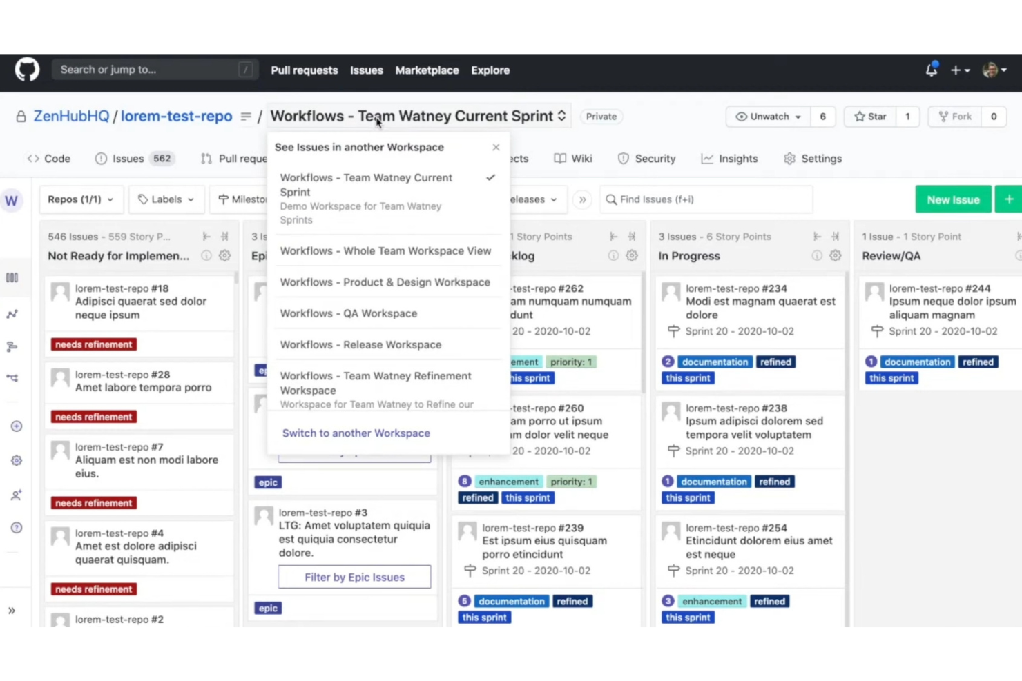Zenhub screenshot - 10 eenvoudigste AI-projectmanagementsoftware beoordeeld in 2026