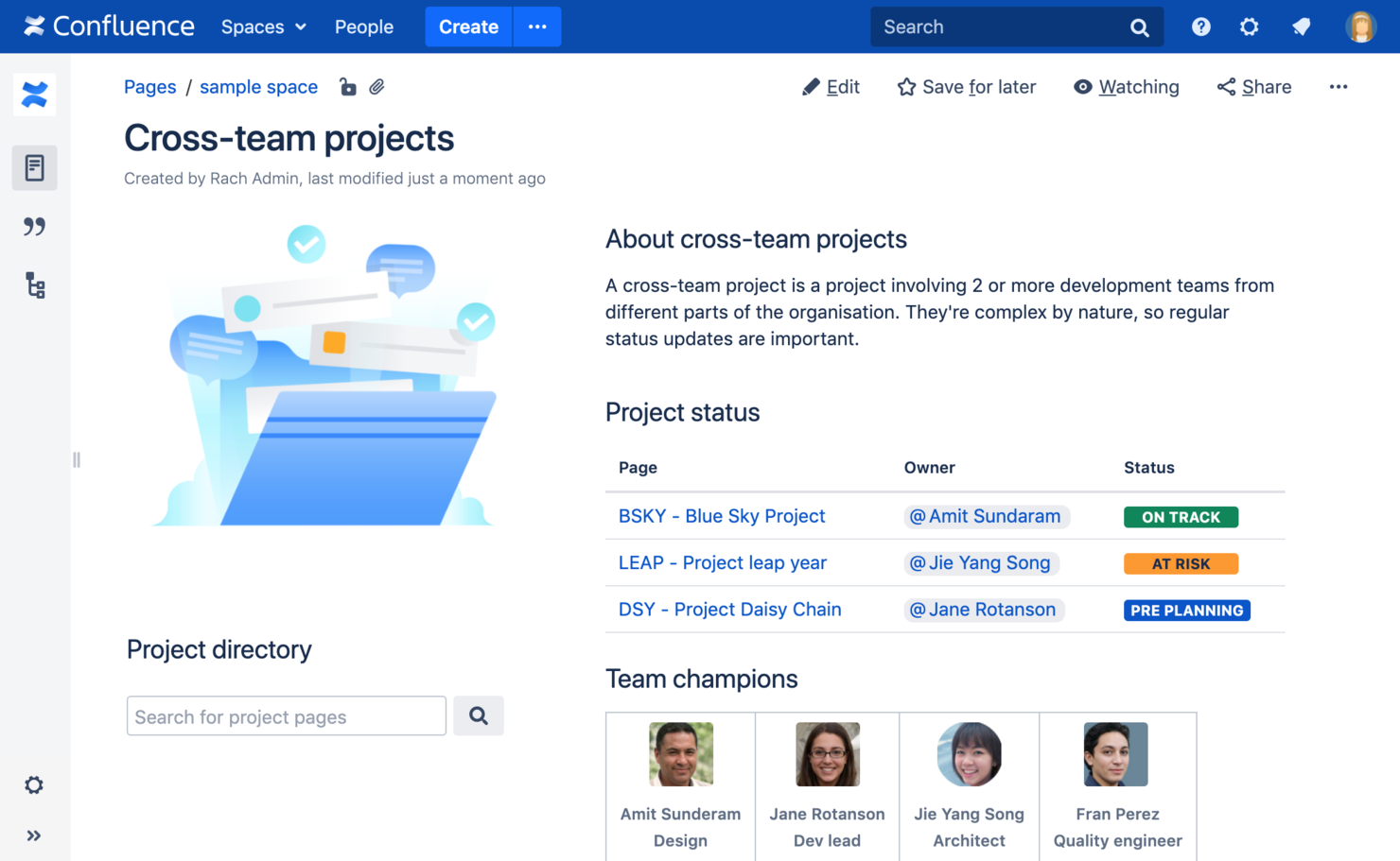 Confluence screenshot - 10 beste AI-samenwerkingstools beoordeeld in 2026