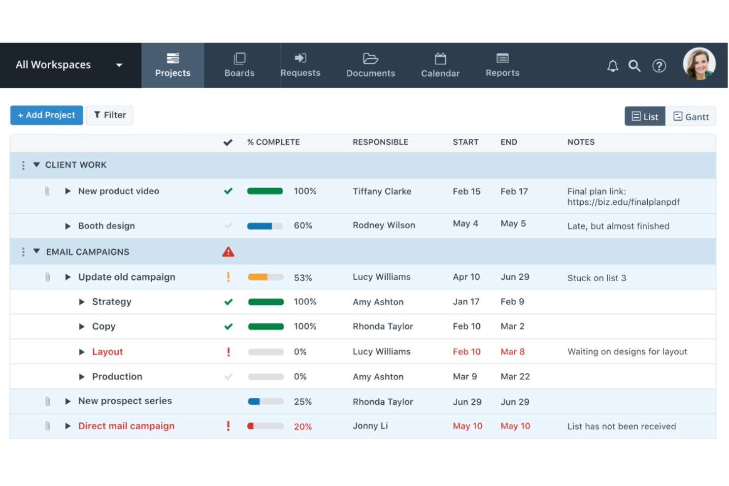 Workzone screenshot - 10 beste software voor projectmanagement in de farmaceutische sector, beoordeeld in 2026