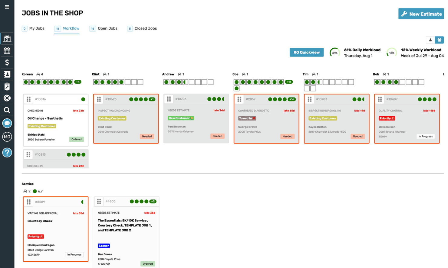Shop-Ware screenshot - 10 Beste software voor projectmanagement in de automobielsector voor 2026