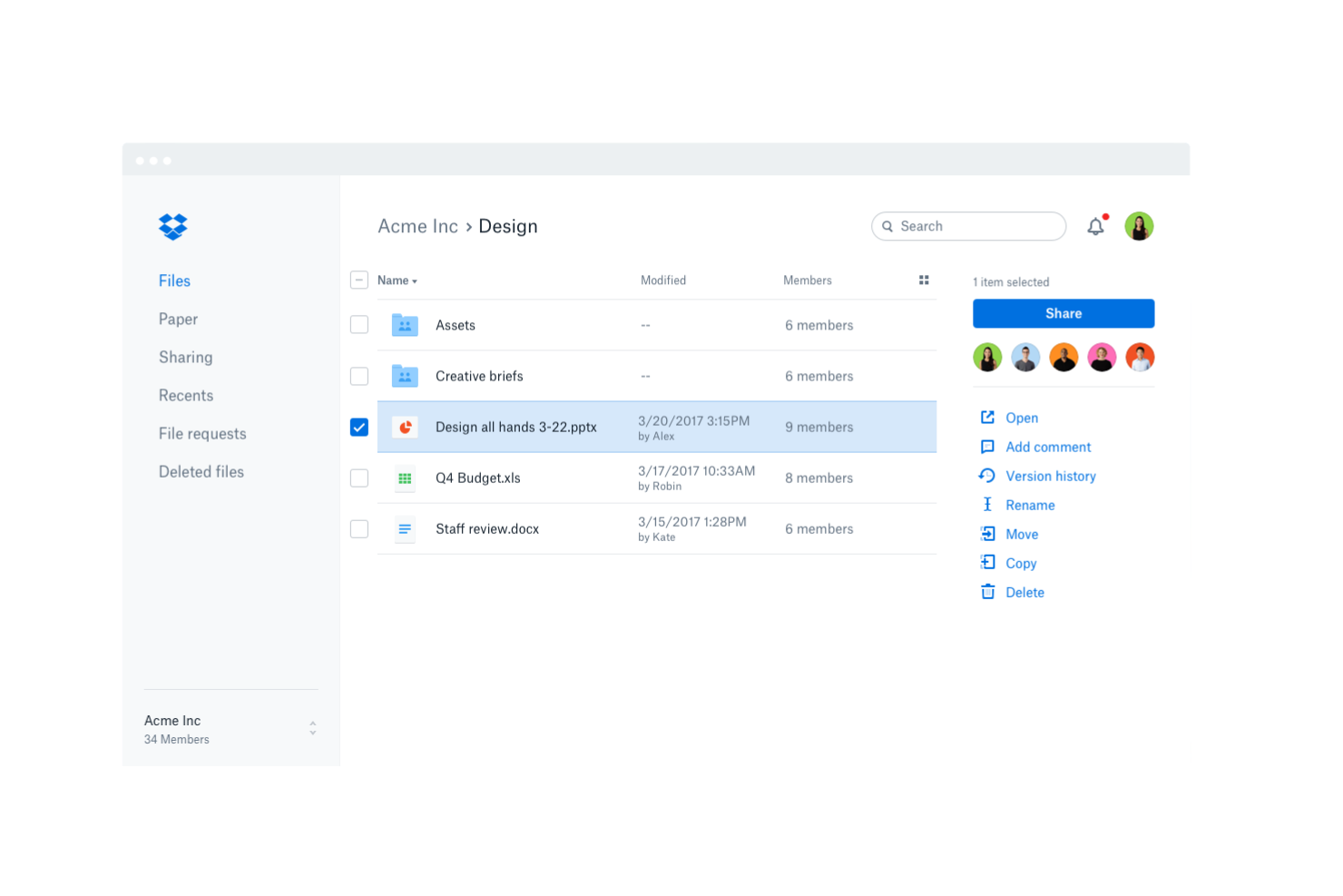 Dropbox Business screenshot - 10 beste softwareoplossingen voor documentverzameling beoordeeld in 2026