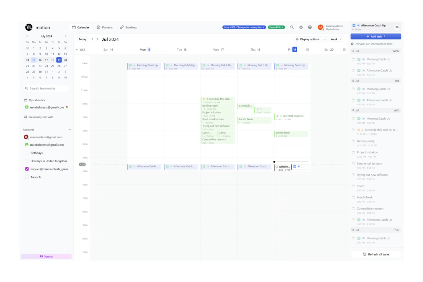 Motion screenshot - 10 beste AI-planningsassistenten beoordeeld in 2026