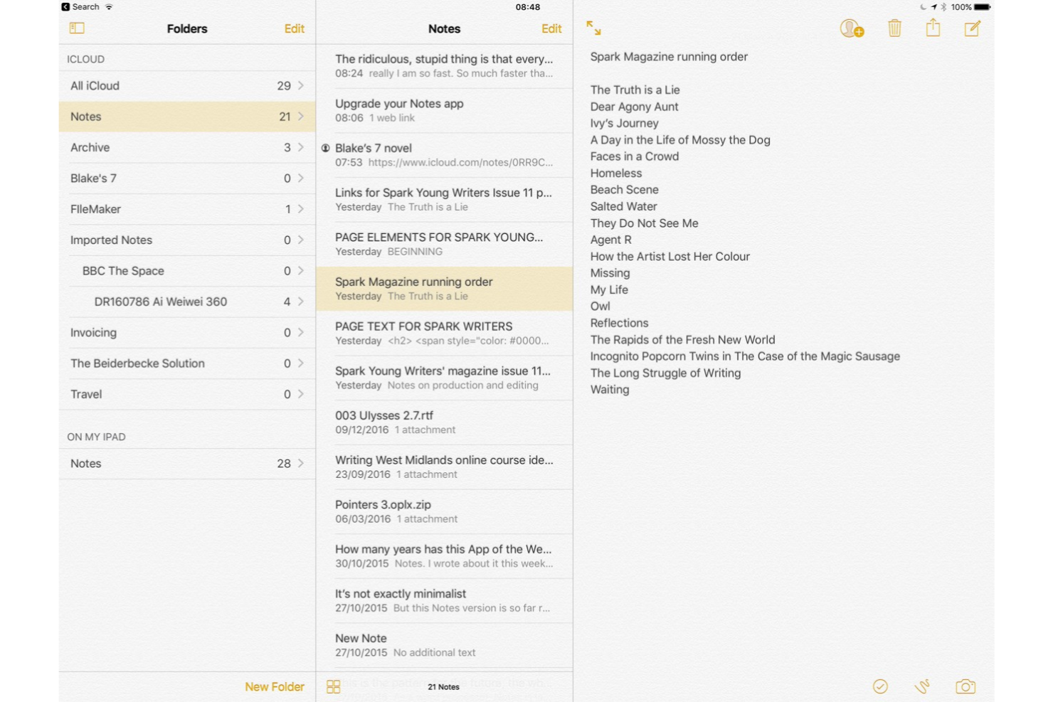 Apple Notes screenshot - 10 beste notitie-apps om de productiviteit in 2026 te verhogen