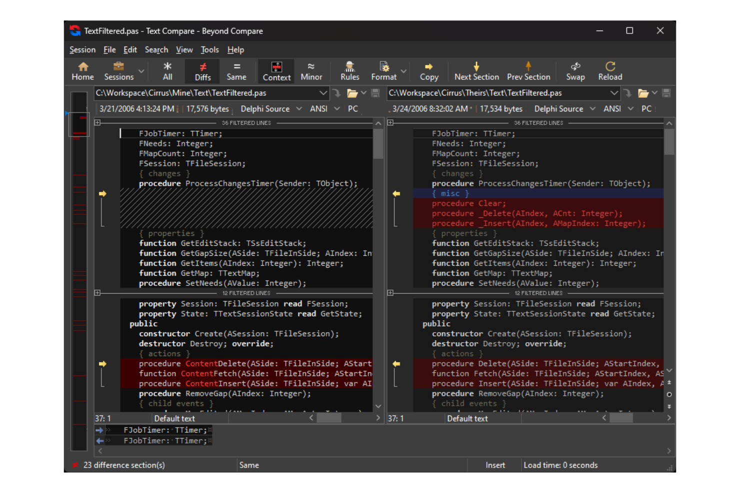 Beyond Compare screenshot - 10 beste software voor documentvergelijking beoordeeld in 2026