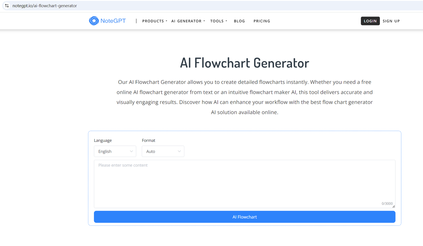 NoteGPT screenshot - 10 beste AI-stroomdiagramgeneratoren beoordeeld in 2026