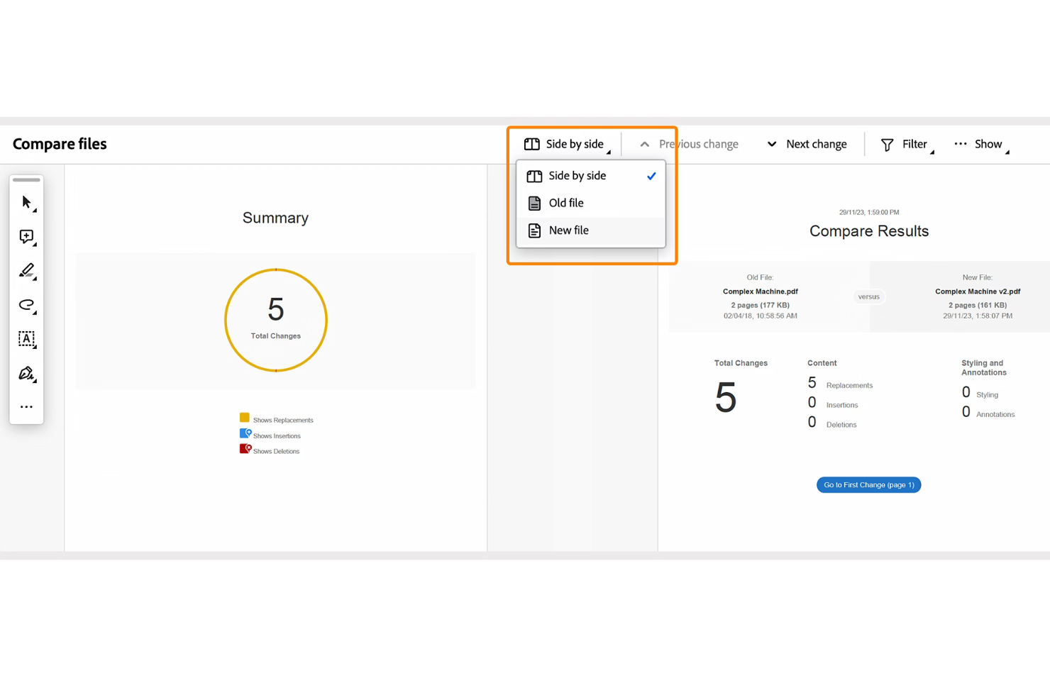 Adobe Acrobat screenshot - 10 beste software voor documentvergelijking beoordeeld in 2026