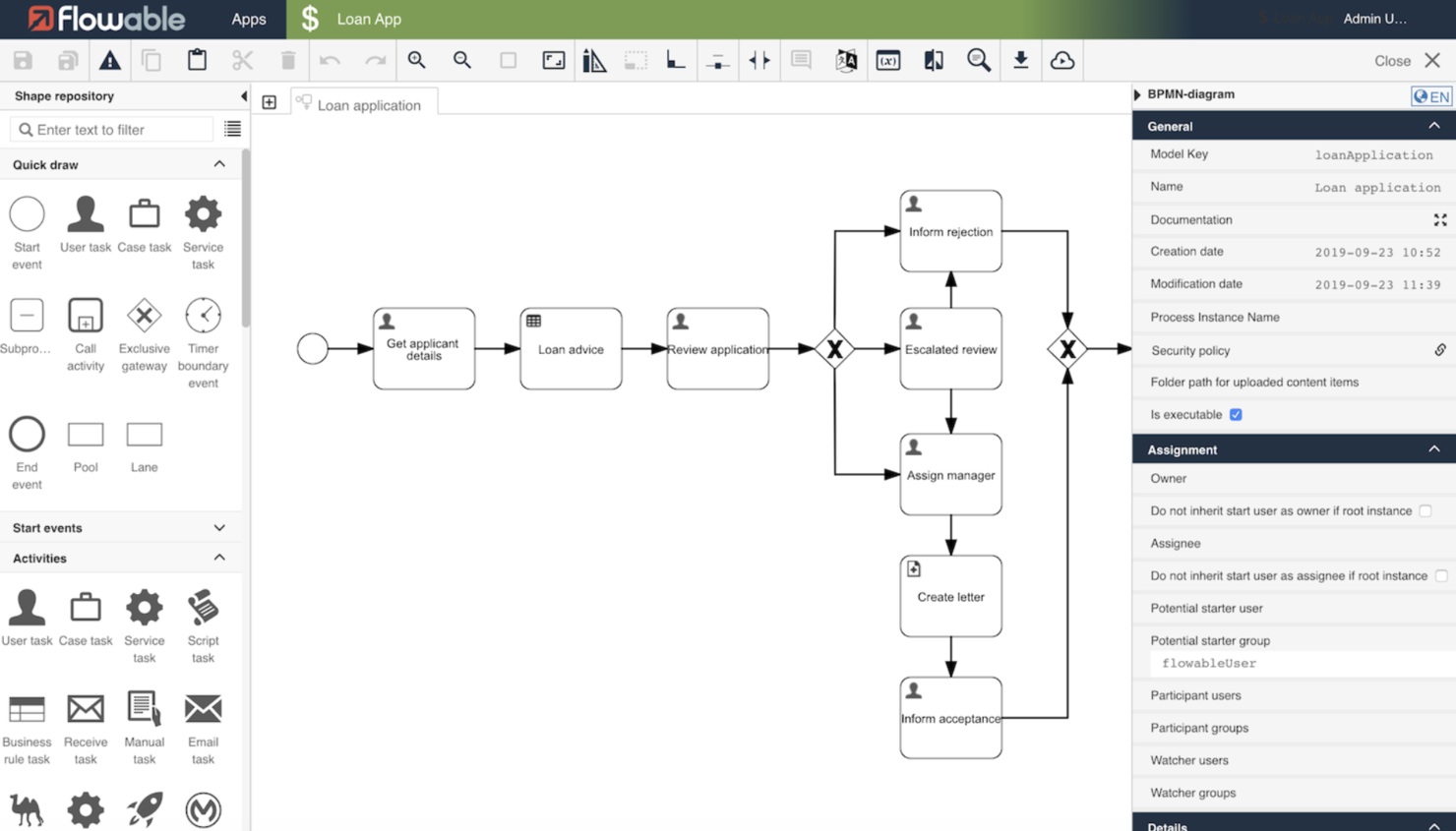Flowable screenshot - 10 beste software voor bedrijfsprocesmodellering beoordeeld in 2026