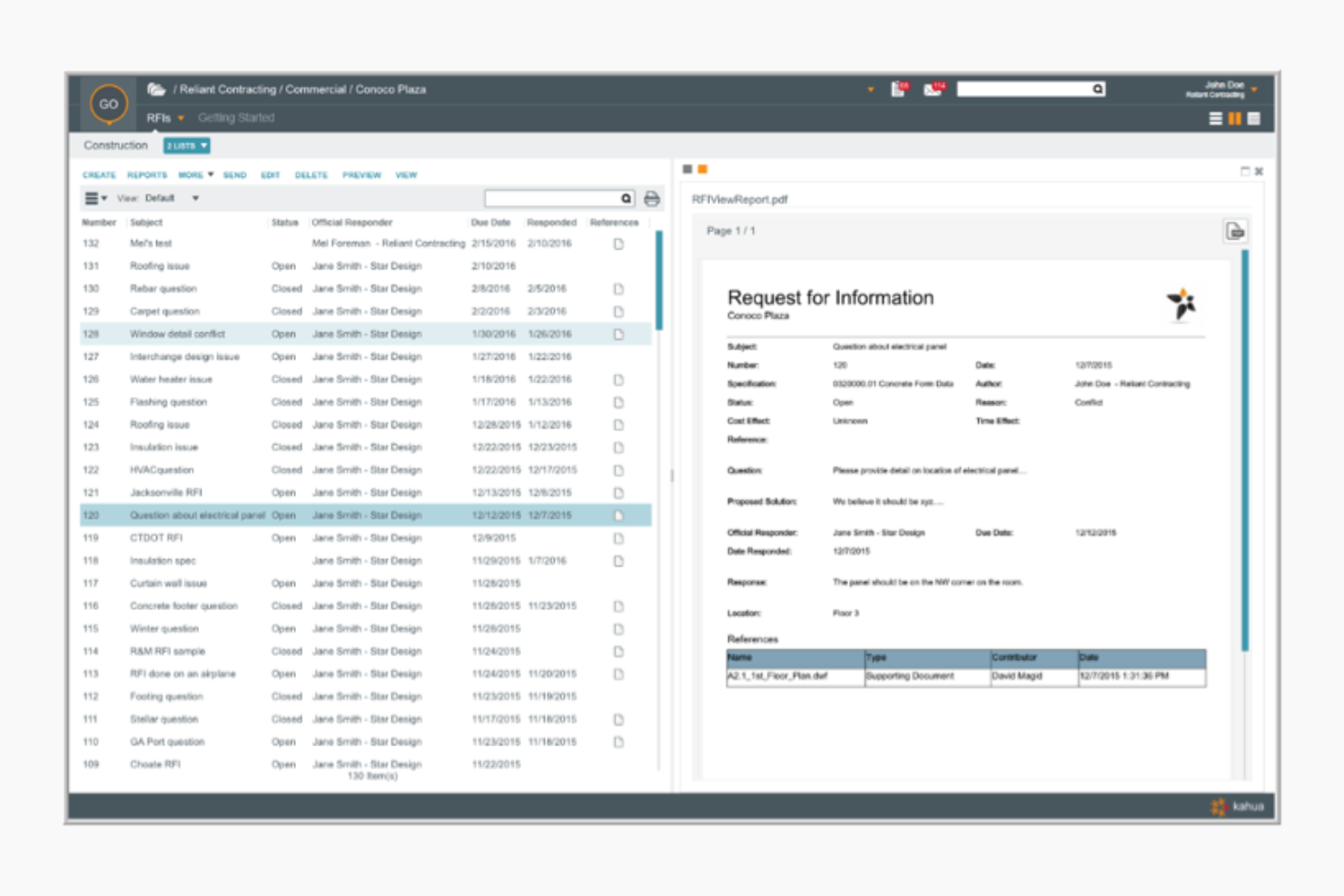 Kahua screenshot - 10 beste AI-tools voor bouwprojectmanagement 2026