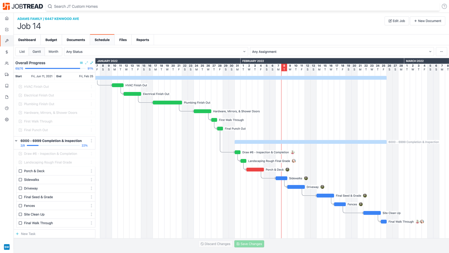 JobTread screenshot - 10 alternatieve Buildertrend-tools voor de bouw in 2026