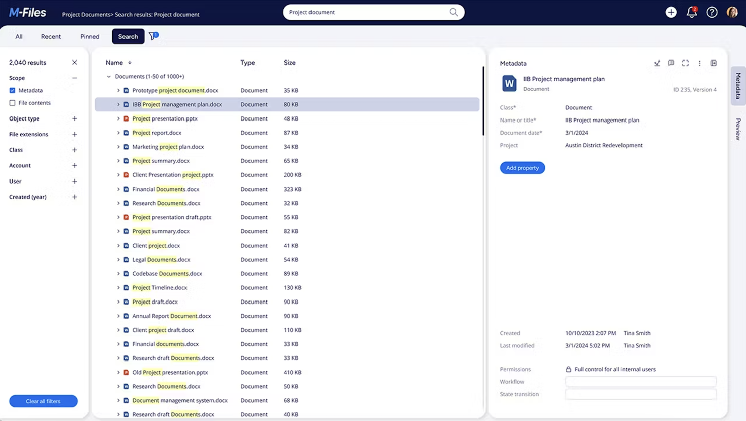 M-Files screenshot - 10 beste software voor documentautomatisering, beoordeeld in 2026