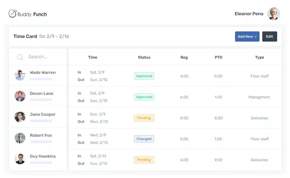 Buddy Punch screenshot - 10 Beste alternatieven voor Connecteam beoordeeld in 2026