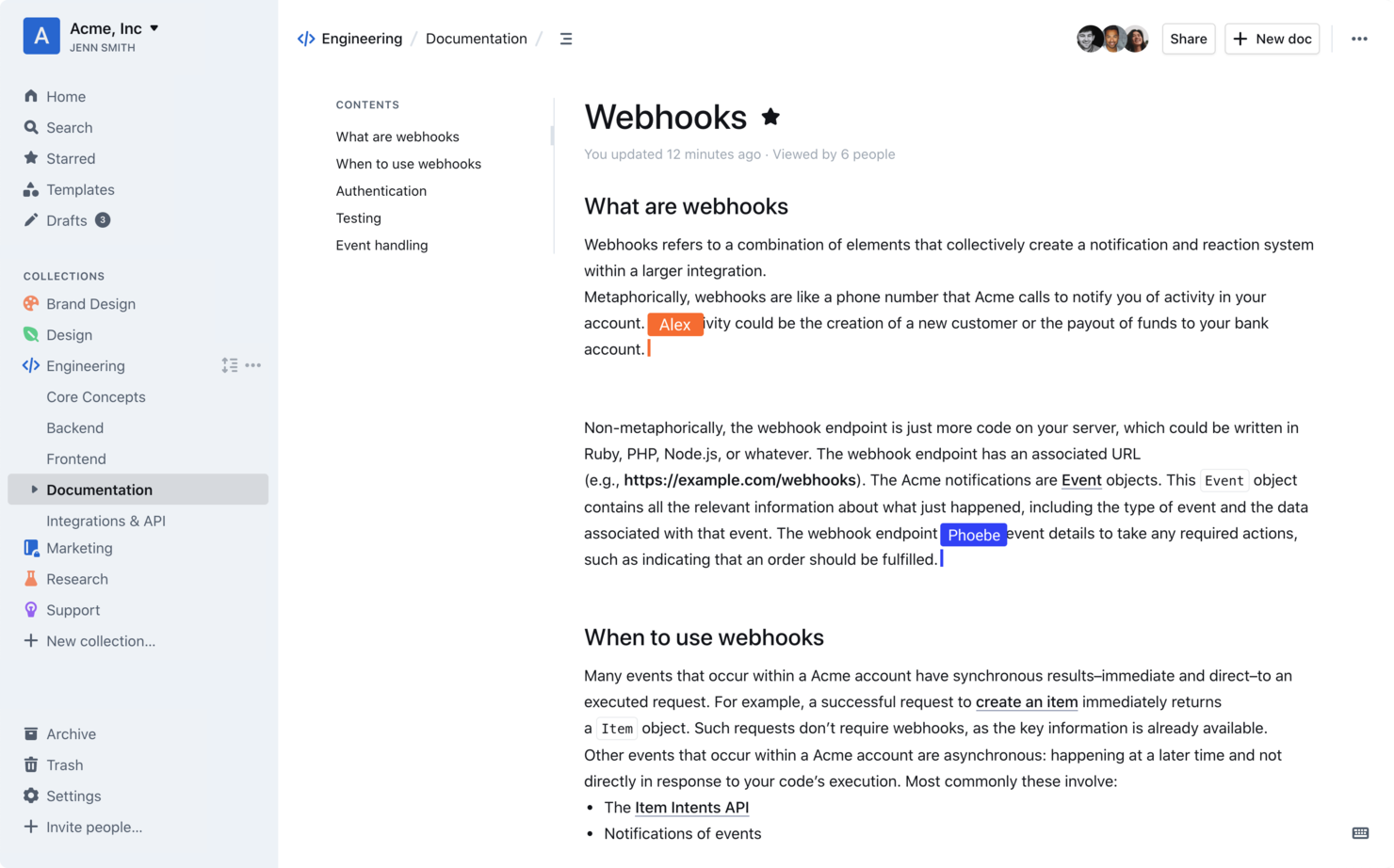 Outline screenshot - 10 beste alternatieven voor Confluence voor kennisbeheer in 2026