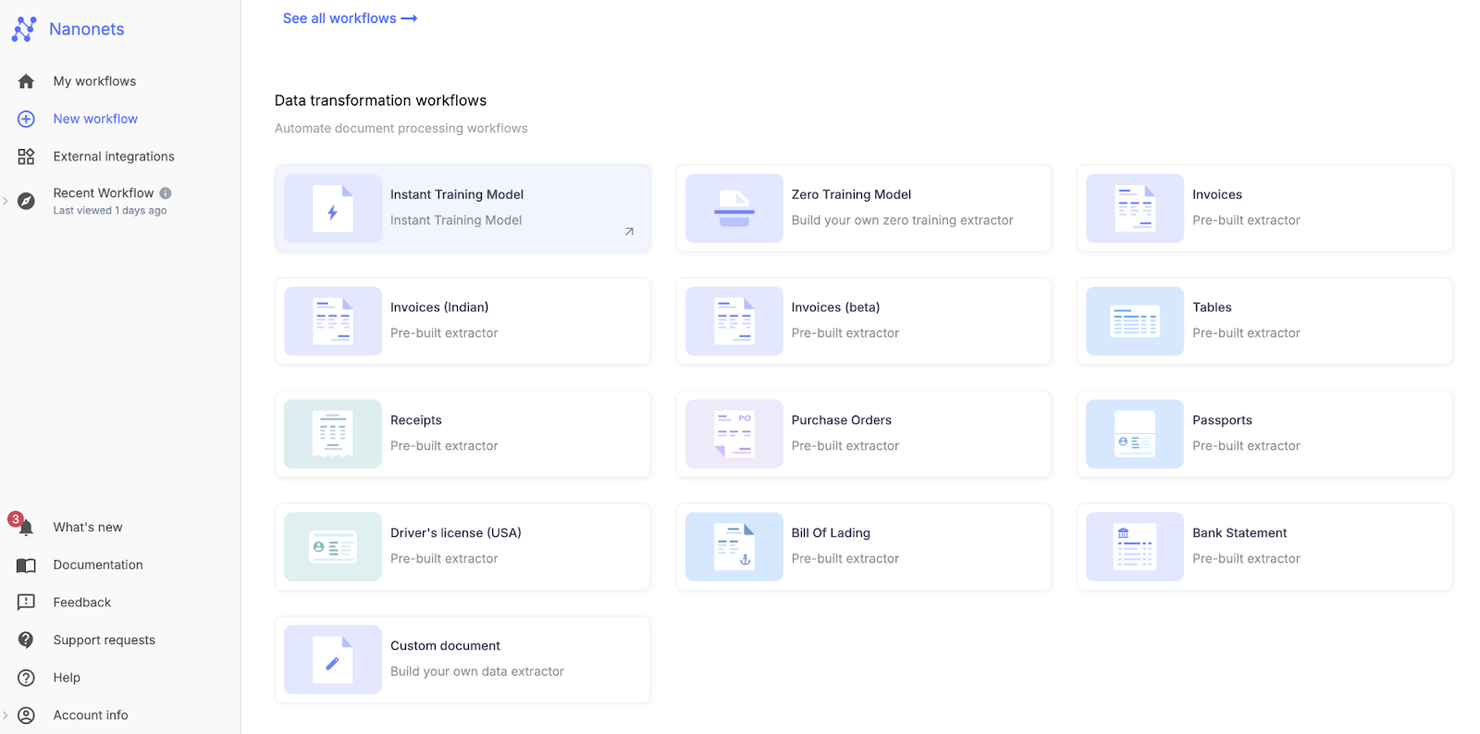 Nanonets screenshot - 10 beste software voor documentautomatisering, beoordeeld in 2026