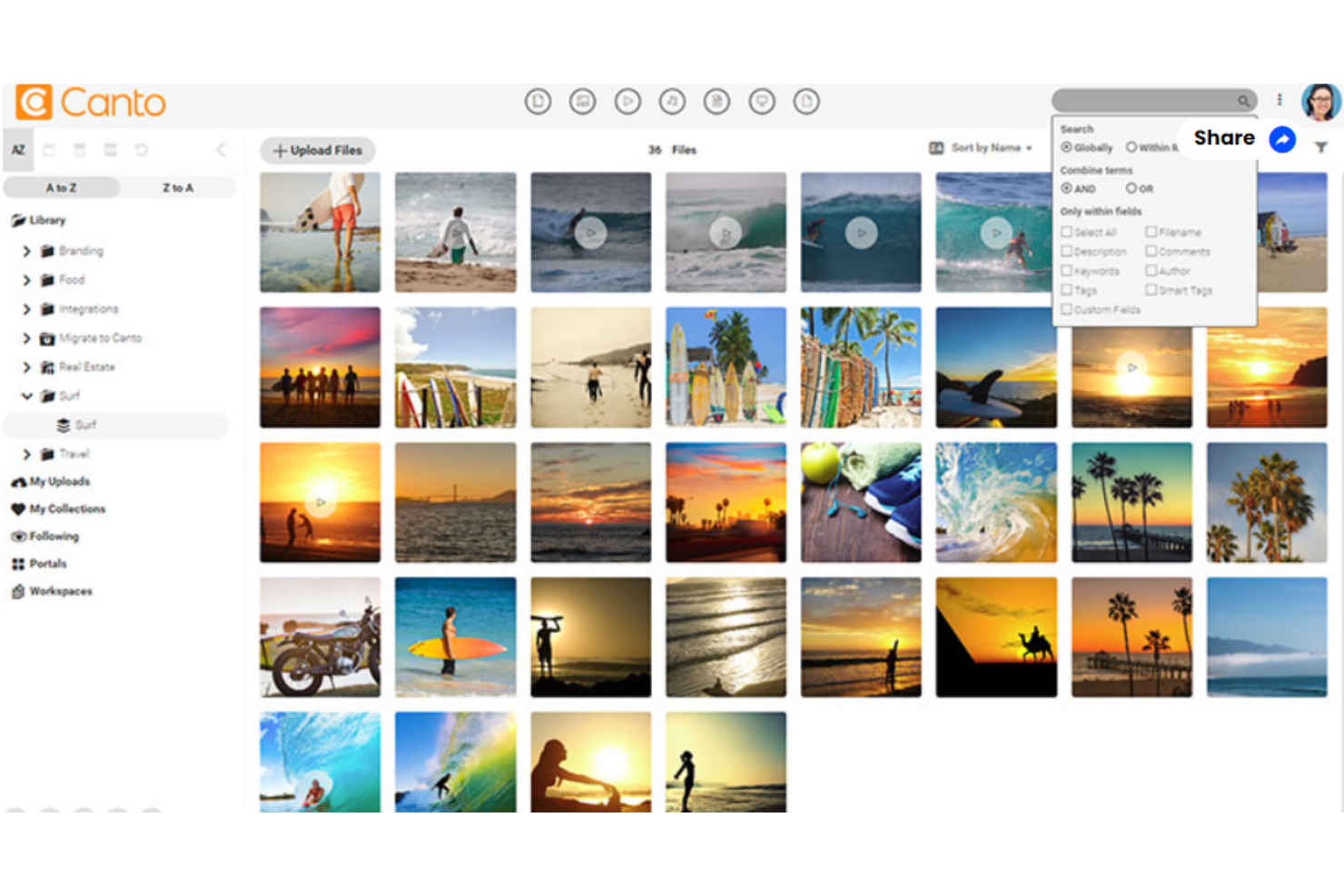 Canto screenshot - 10 beste software voor digitaal assetbeheer voor Mac in 2026