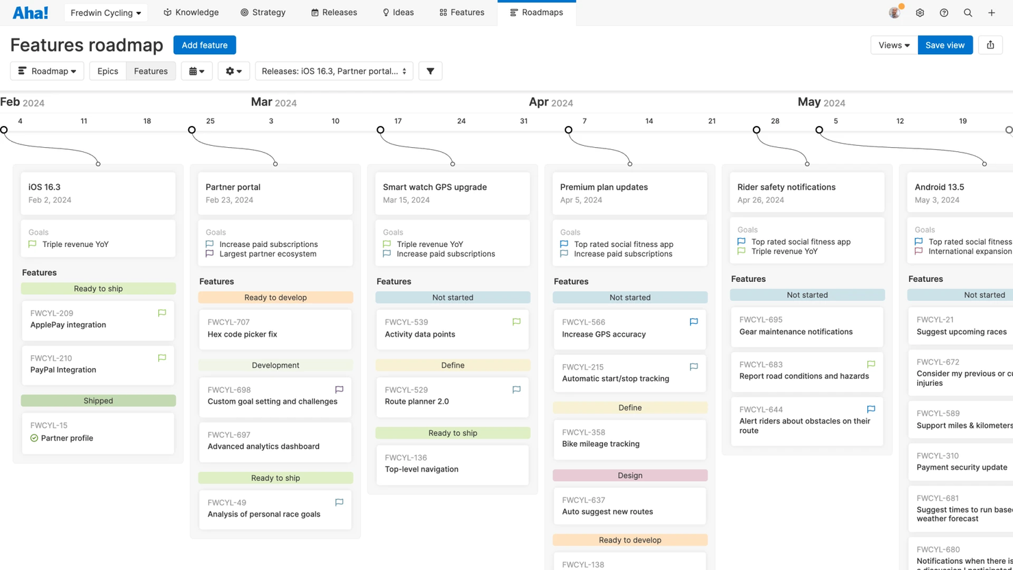 Aha! screenshot - 10 beste Coda-alternatieven beoordeeld in 2026