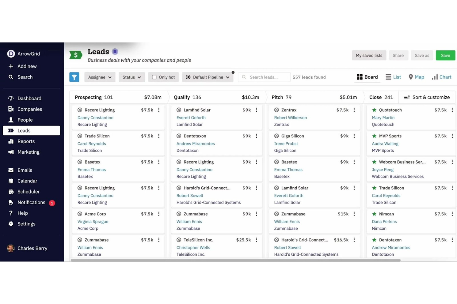 Nutshell CRM screenshot - 10 beste software voor klantendatabases voor kleine bedrijven in 2026