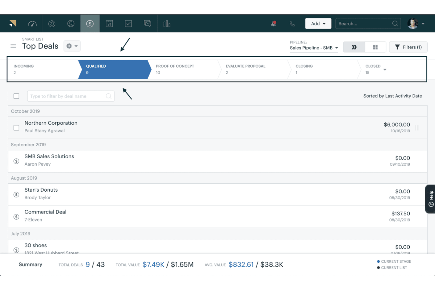 Zendesk Sell screenshot - 10 beste software voor klantendatabases voor kleine bedrijven in 2026
