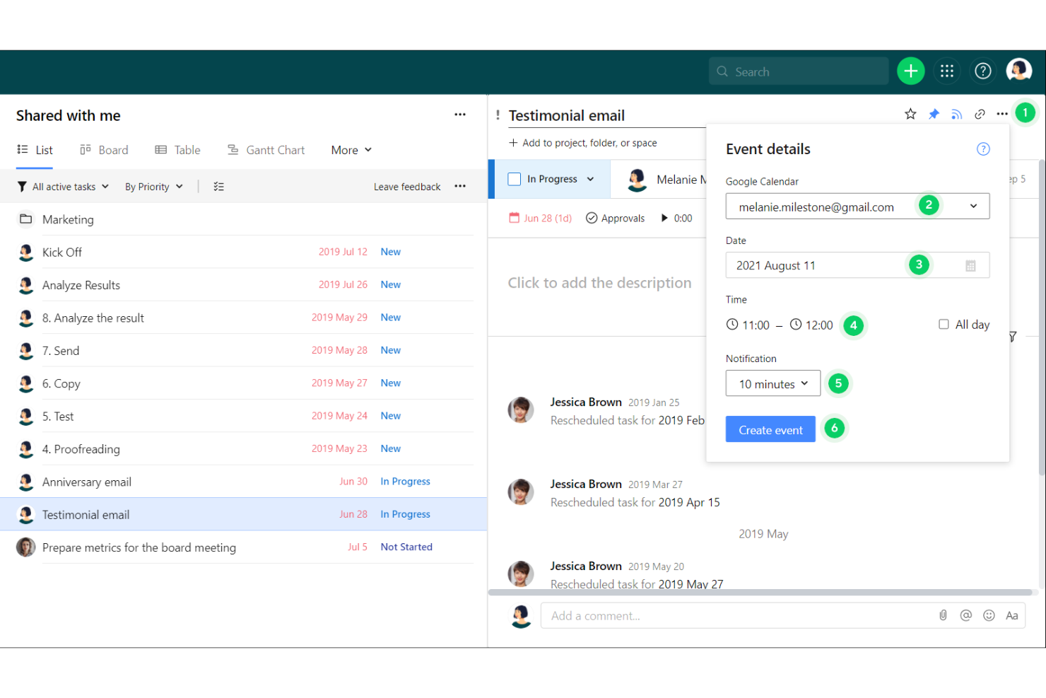 Wrike screenshot - 10 beste projectmanagementtools met Google Agenda-integratie