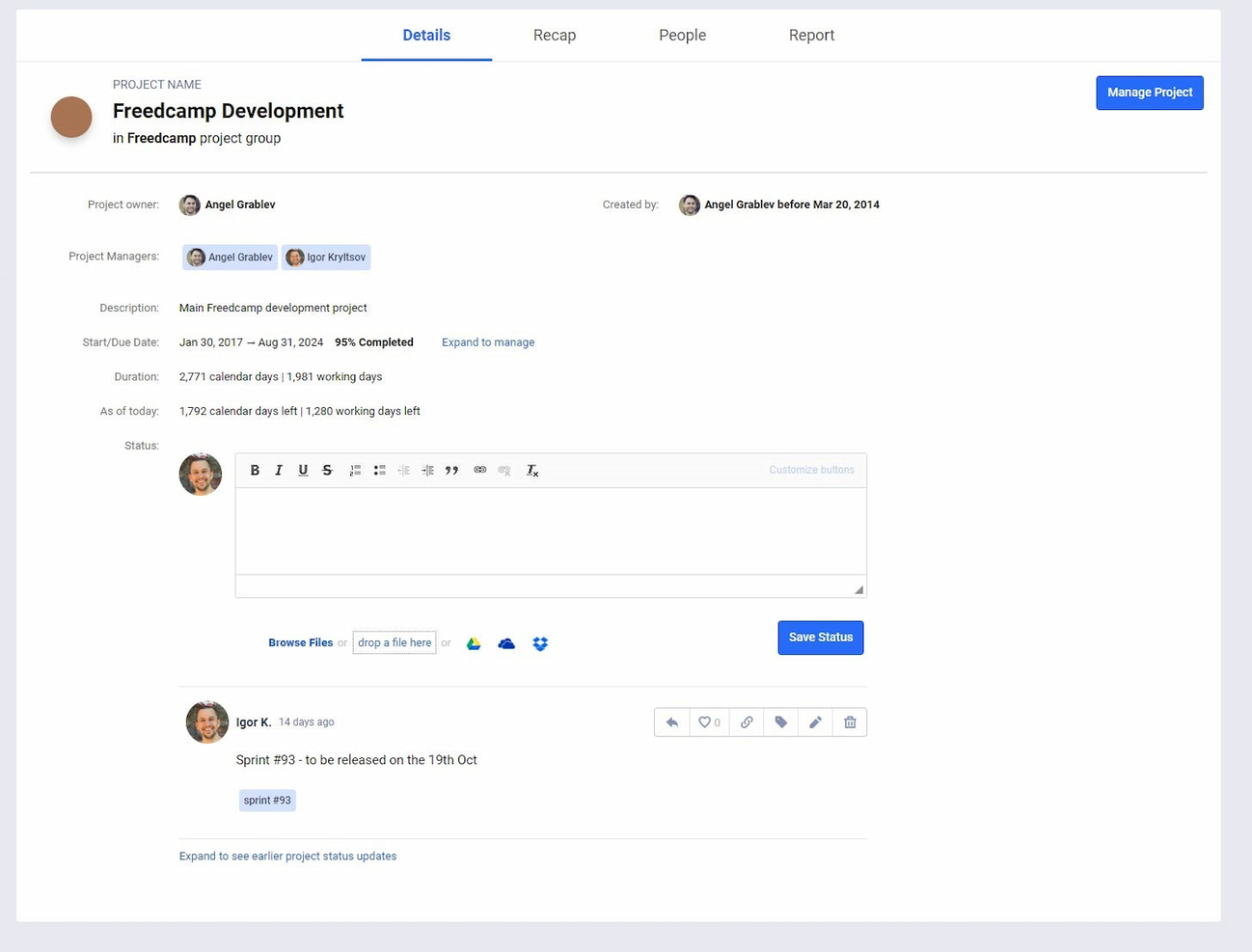 Freedcamp screenshot - 10 beste projectmanagementsoftware voor non-profitorganisaties van 2026