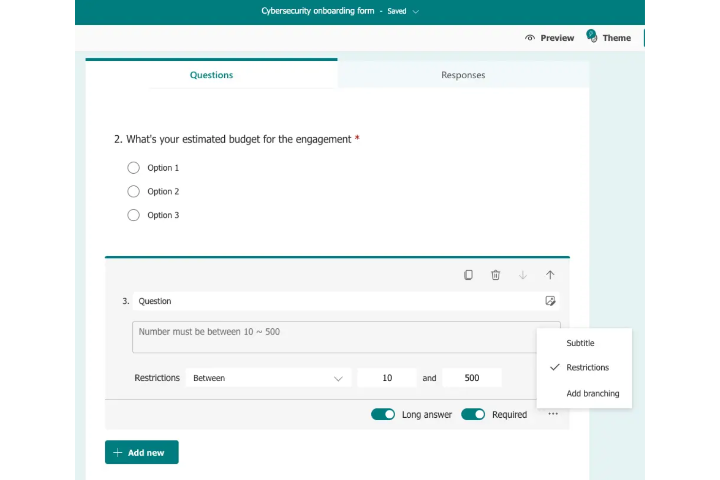 Microsoft Forms screenshot - 10 beste Jotform-alternatieven beoordeeld in 2026