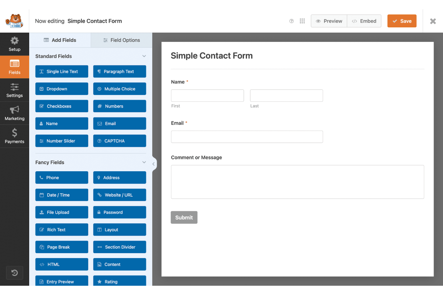 WPForms screenshot - 10 beste Jotform-alternatieven beoordeeld in 2026