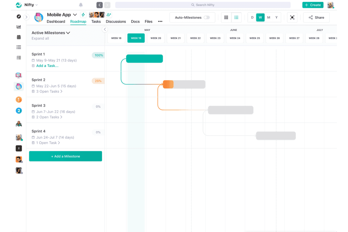 Nifty screenshot - 10 beste workflowsoftware voor kleine bedrijven in 2026