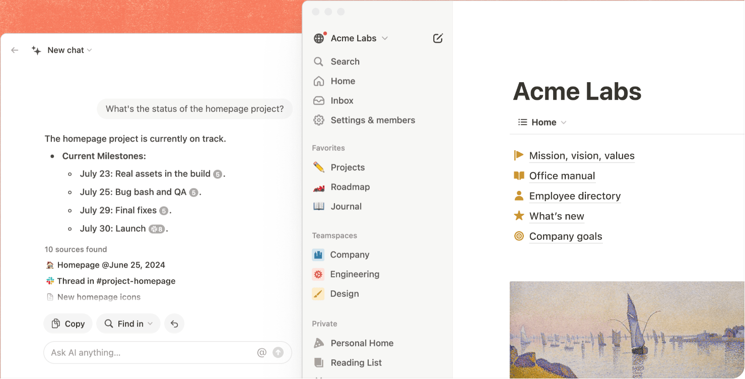 Notion screenshot - 10 beste gratis software om klanten bij te houden in 2026