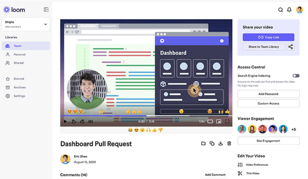 Loom screenshot - 10 beste communicatietools voor teams beoordeeld in 2026