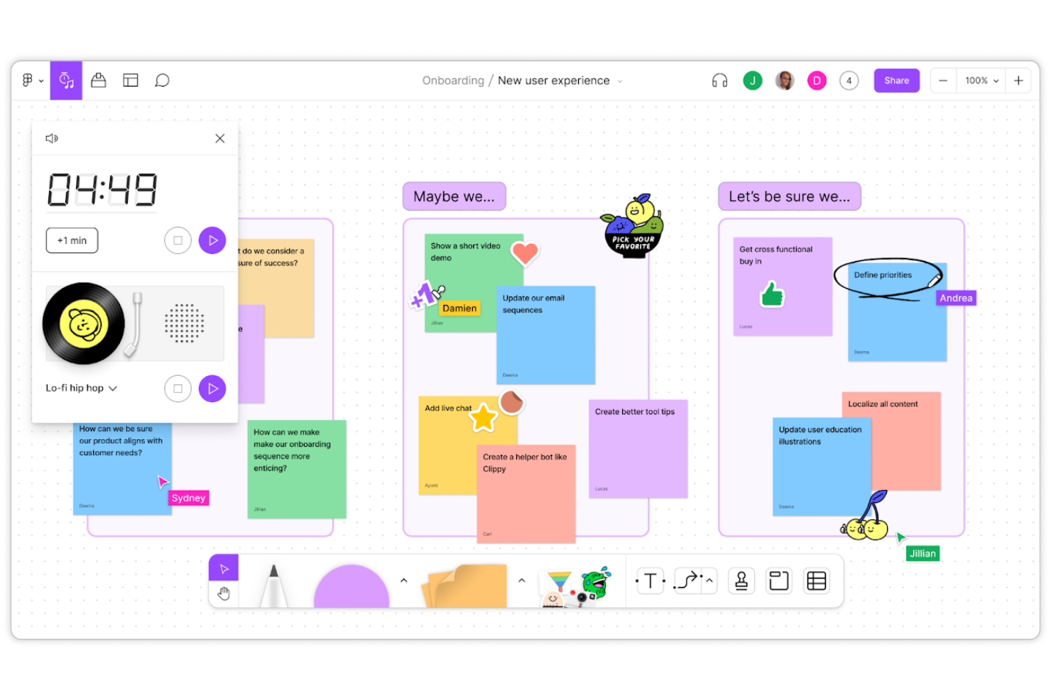 FigJam screenshot - 10 beste tools voor ontwerpsamenwerking van 2026