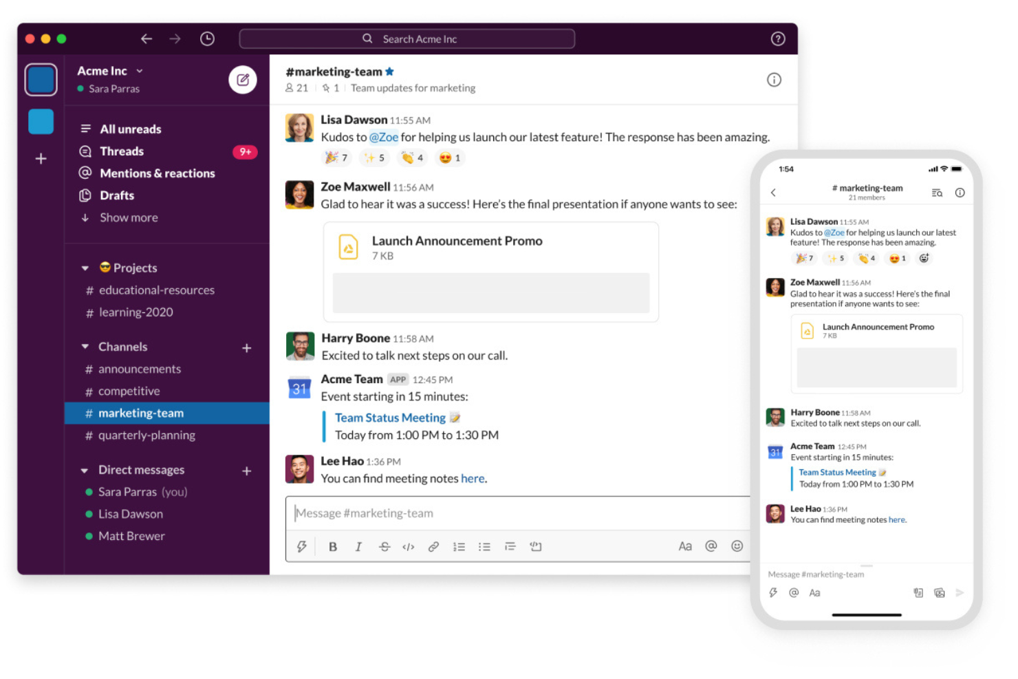 Slack screenshot - 10 beste beoordelingen van samenwerkingssoftware voor kleine bedrijven 2026
