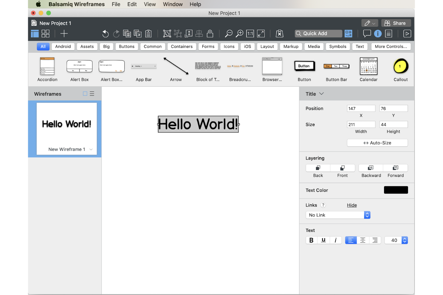 Balsamiq screenshot - 10 beste tools voor ontwerpsamenwerking van 2026