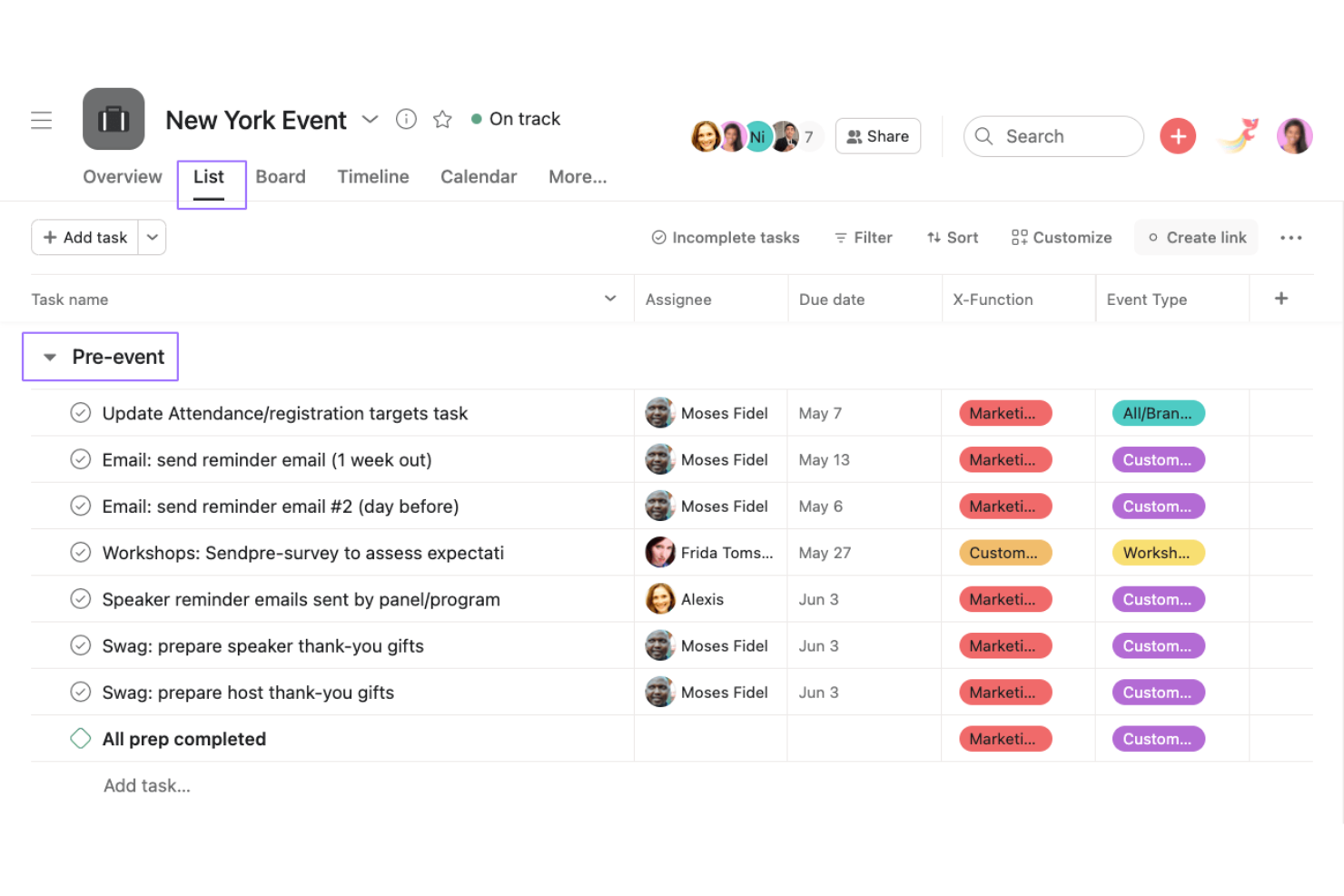 Asana screenshot - 10 beste IT-samenwerkingstools beoordeeld voor 2026