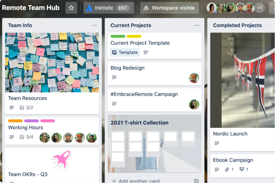 Trello screenshot - 10 beste communicatietools voor teams beoordeeld in 2026
