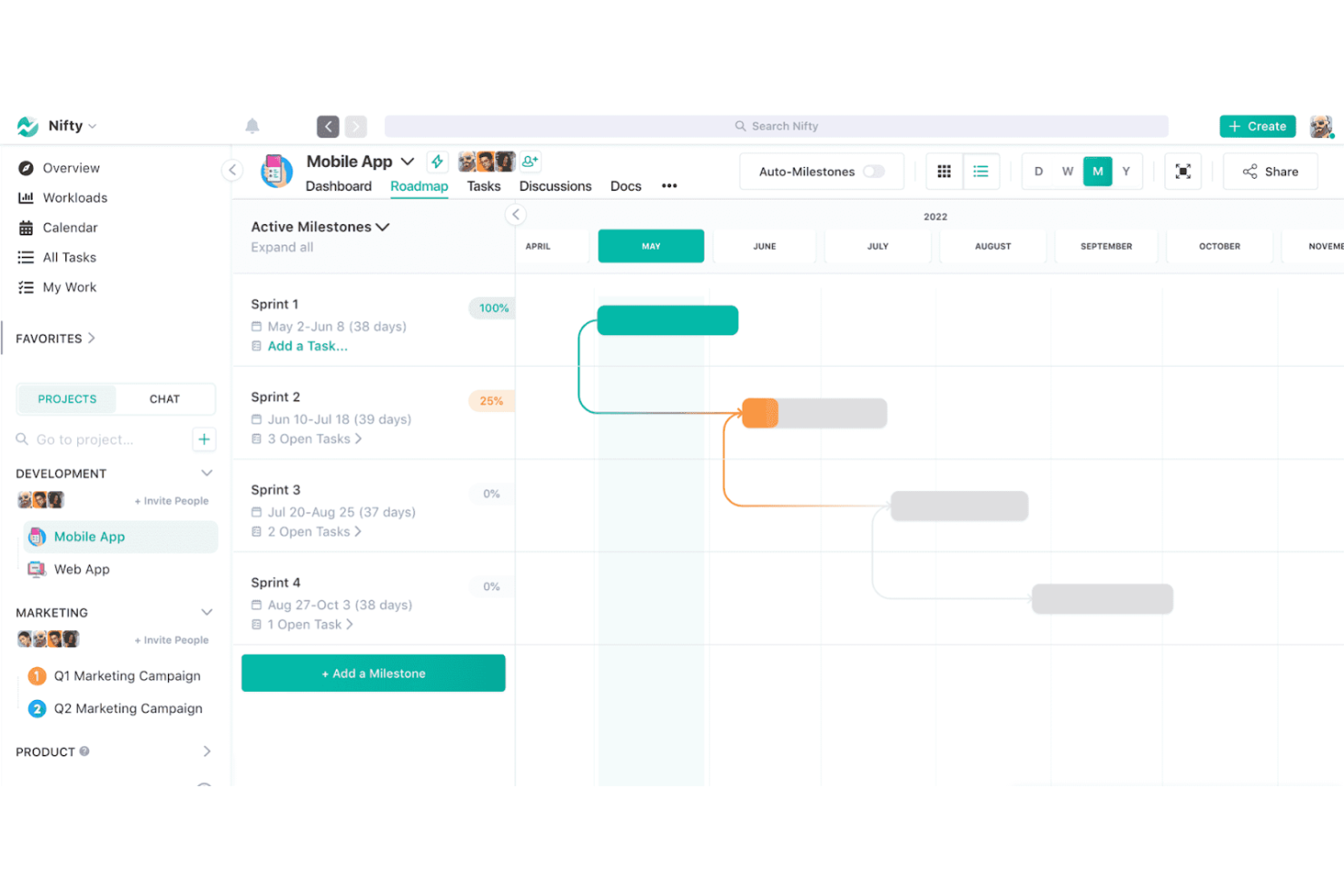 Nifty screenshot - 10 beste software voor agile management beoordeeld in 2026