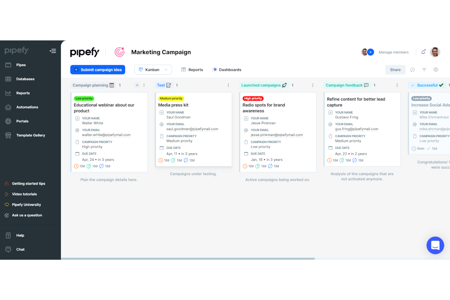 Pipefy screenshot - 10 alternatieve tools voor ProcessMaker voor automatisering in 2026