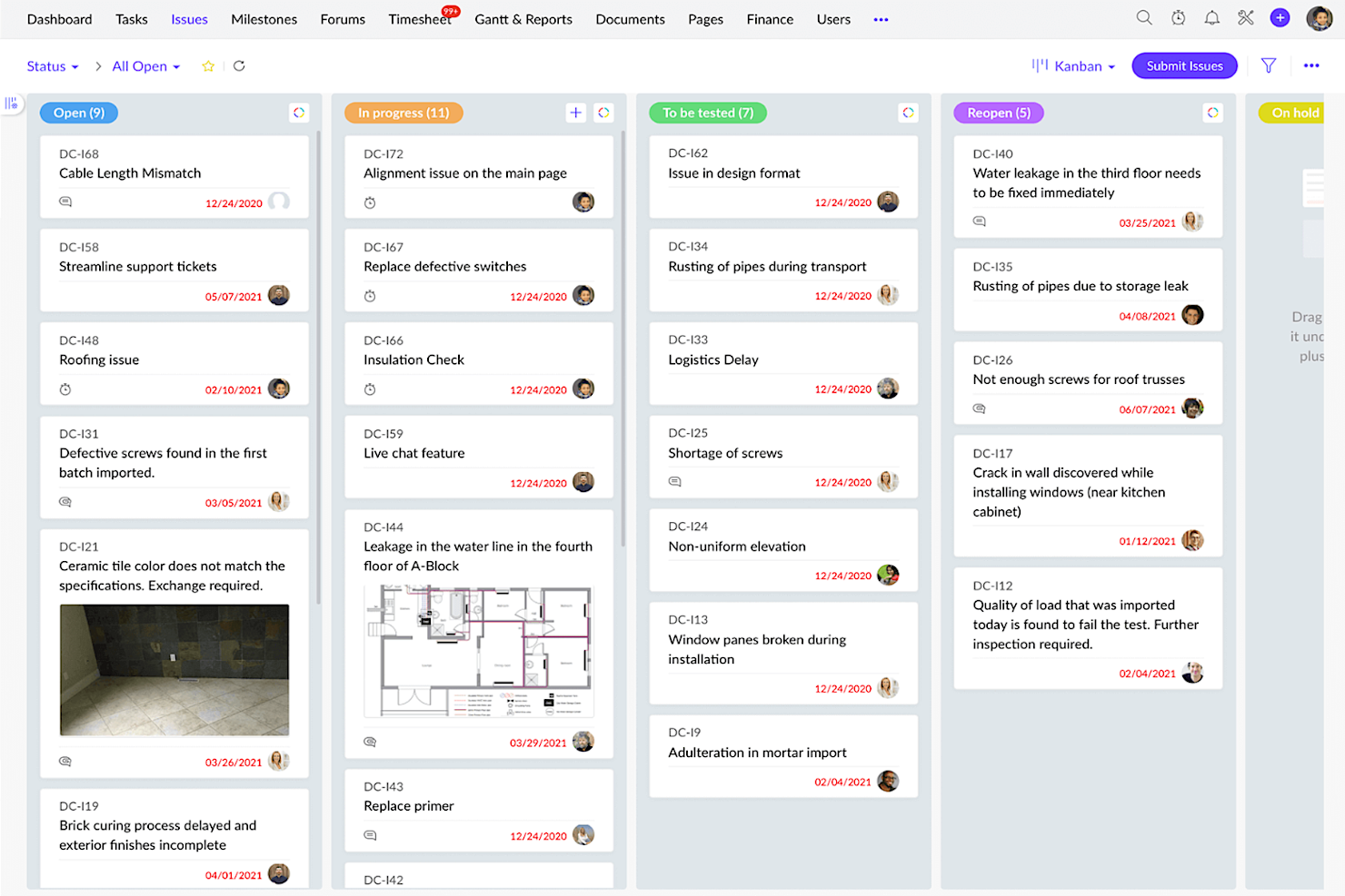 Zoho Projects screenshot - 10 beste Kanban-software om doorlooptijden te verkorten in 2026