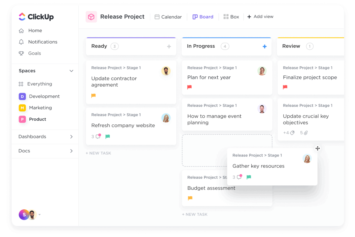 ClickUp screenshot - 10 Beste software voor projectmanagement van public relations 2026