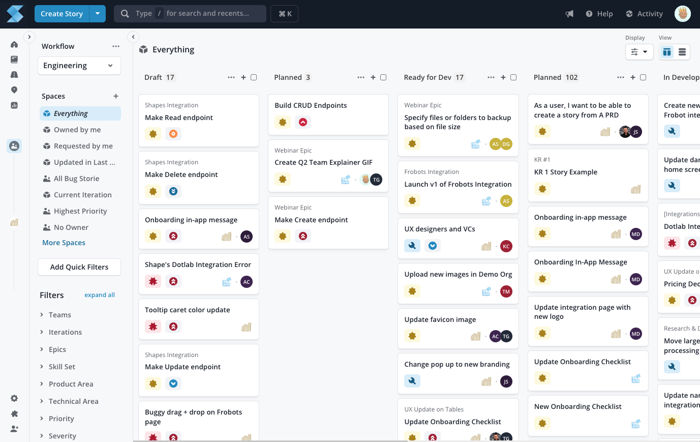 Shortcut screenshot - 10 beste samenwerkingstools voor softwareontwikkeling in 2026