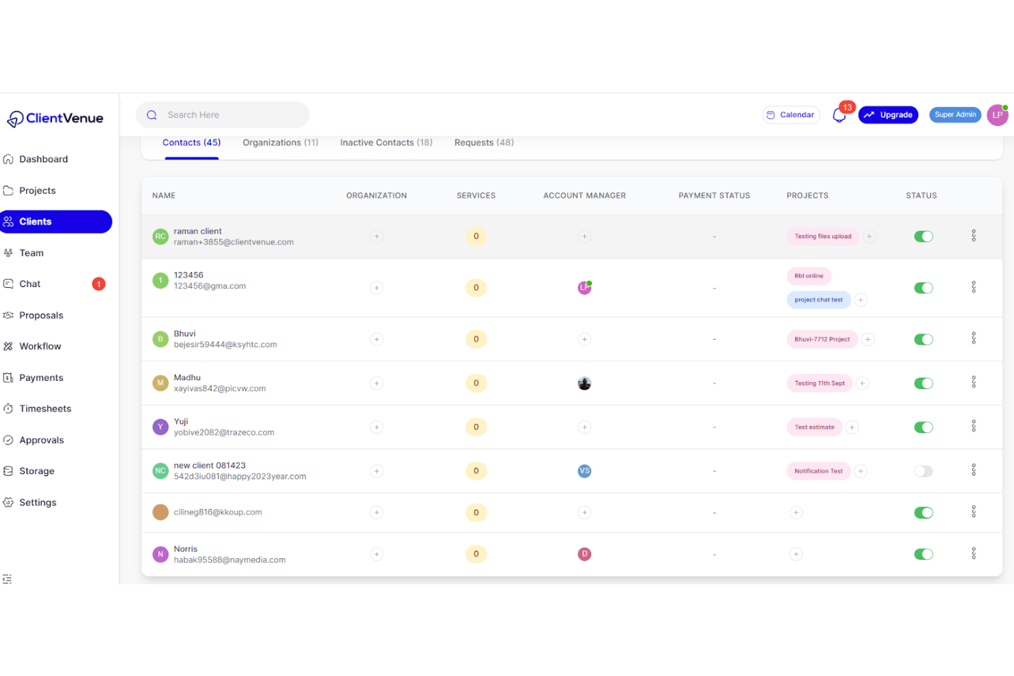 ClientVenue screenshot - 10 Beste software voor projectmanagement van public relations 2026