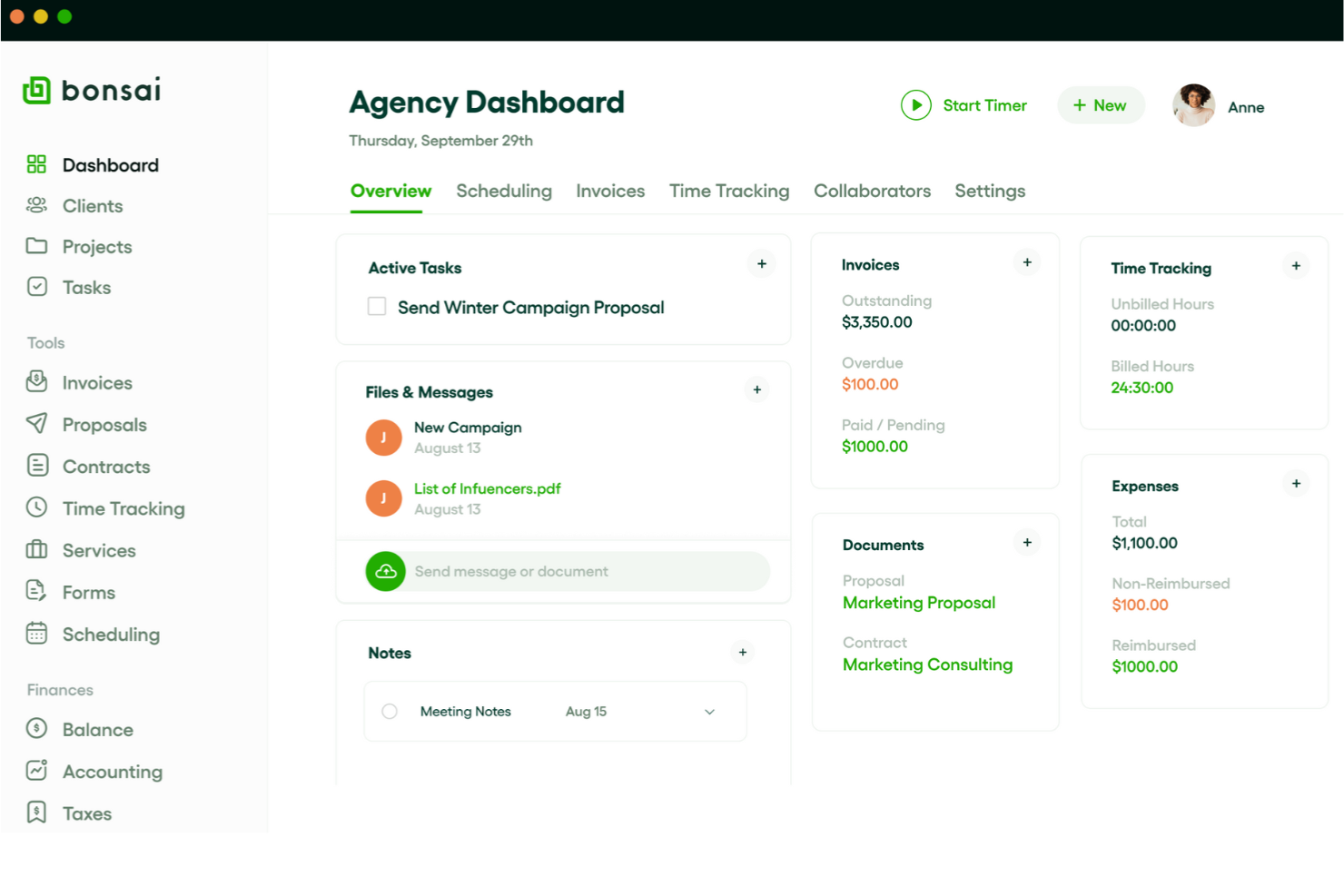 Bonsai Agency Software screenshot - 10 beste rapportagesoftware voor bureaus beoordeeld in 2026