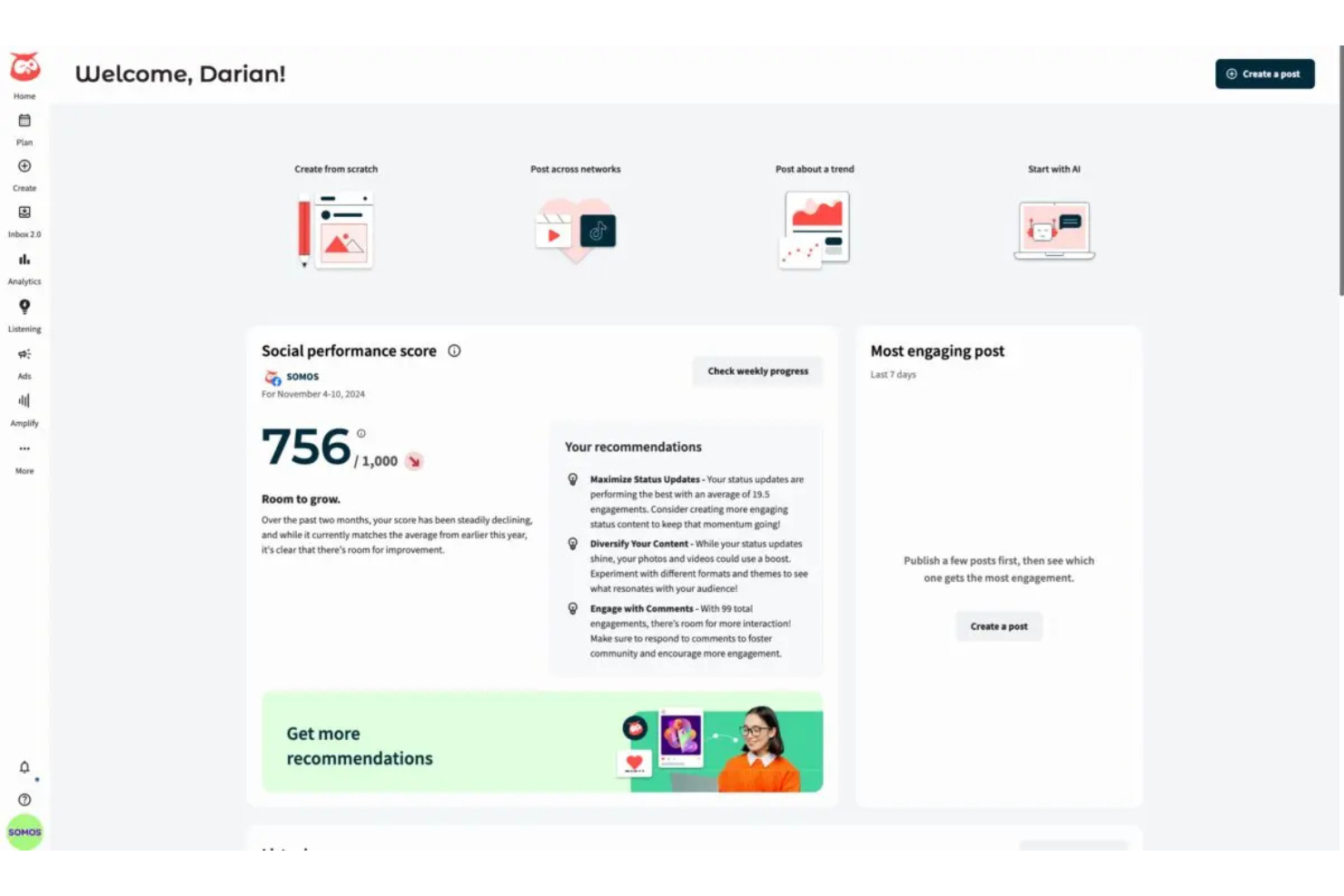 Hootsuite screenshot - 10 beste rapportagesoftware voor bureaus beoordeeld in 2026