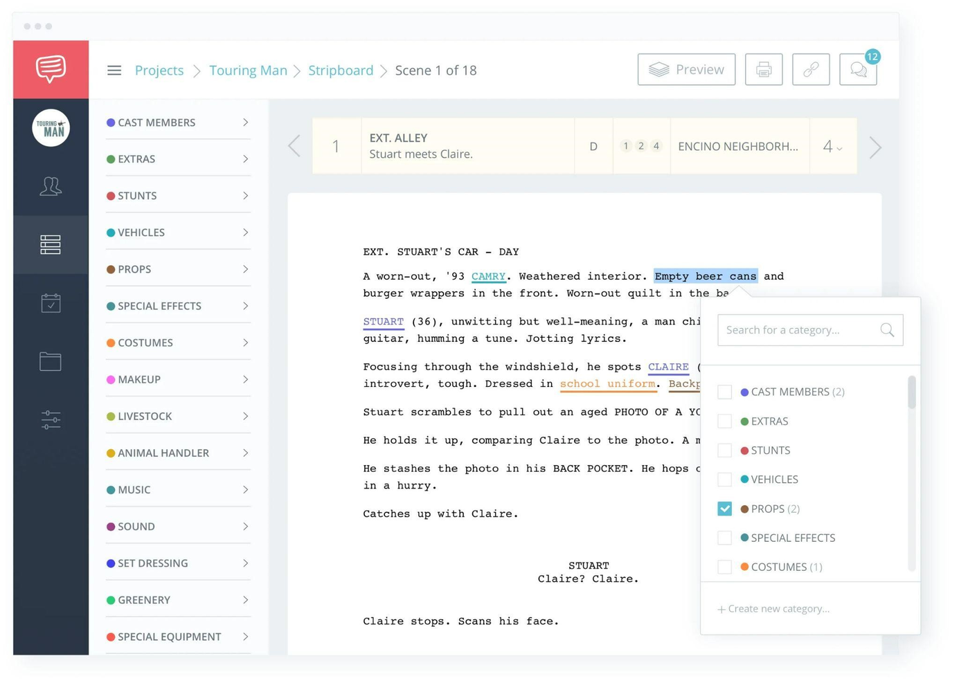 StudioBinder screenshot - 10 beste projectmanagementsoftware voor videoproductie