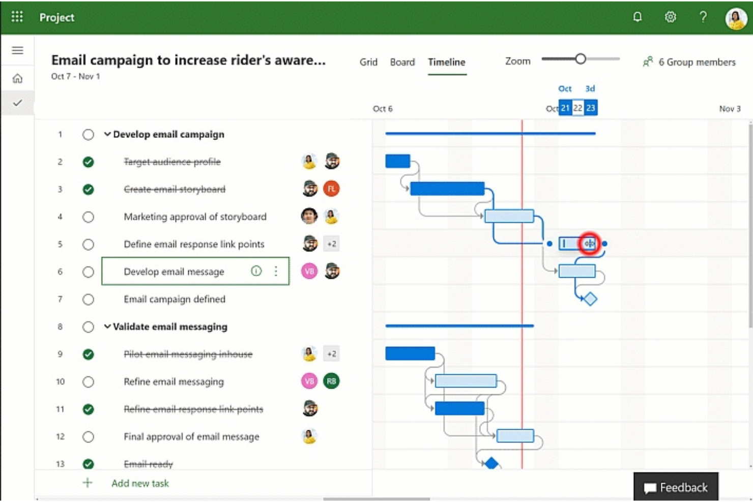 Microsoft Project screenshot - 10 beste TeamGantt-alternatieven voor planning in 2026