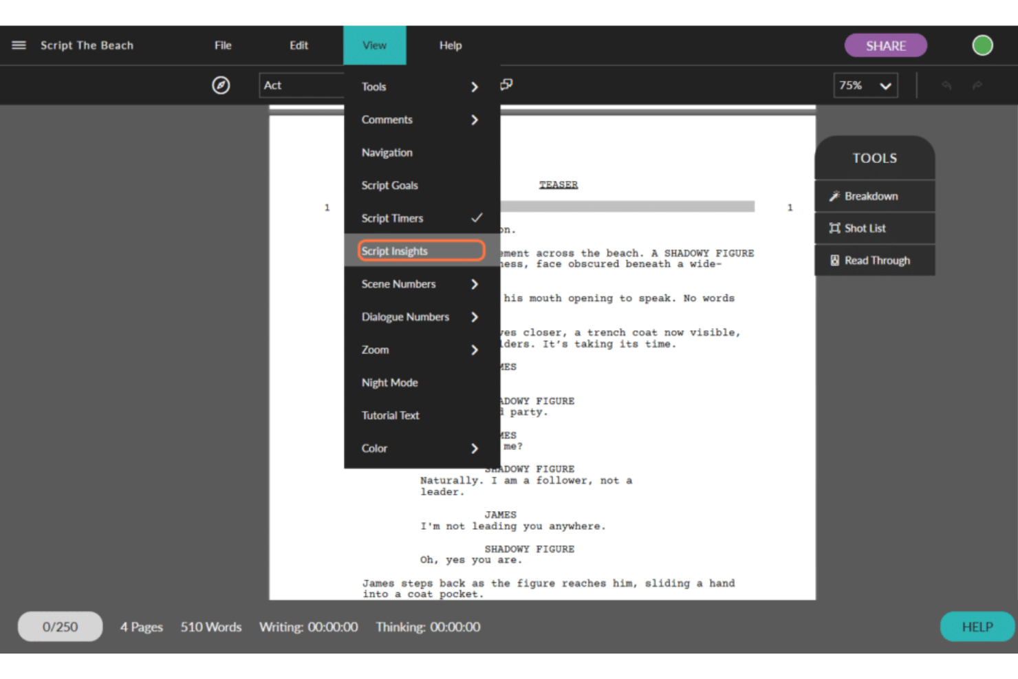 Celtx screenshot - 10 beste projectmanagementsoftware voor videoproductie