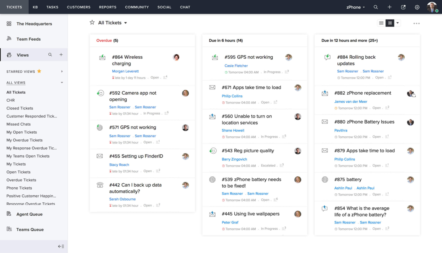Zoho Desk screenshot - 10 beste ticketsystemen voor projectmanagement voor 2026