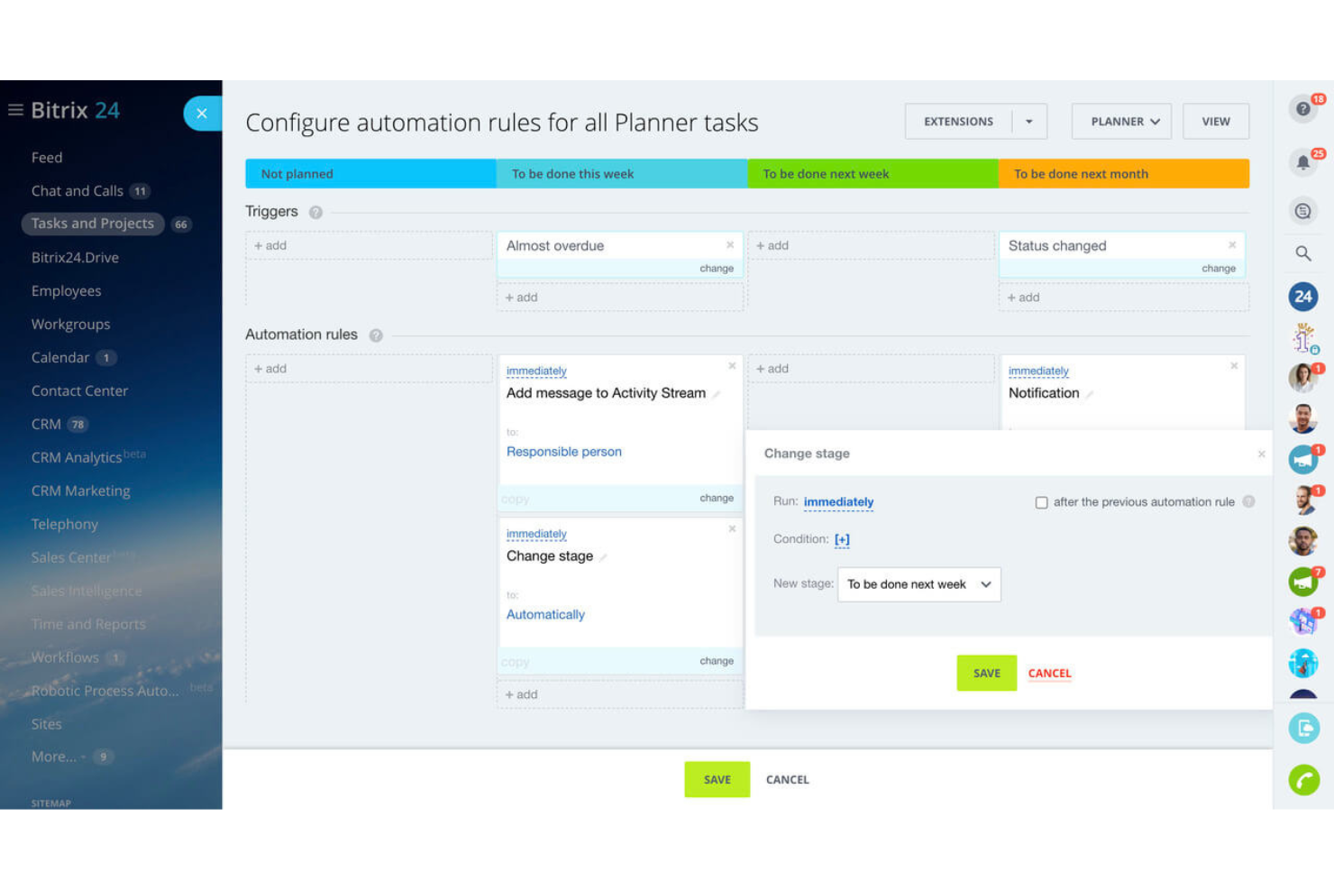 Bitrix24 screenshot - 10 beste TeamGantt-alternatieven voor planning in 2026